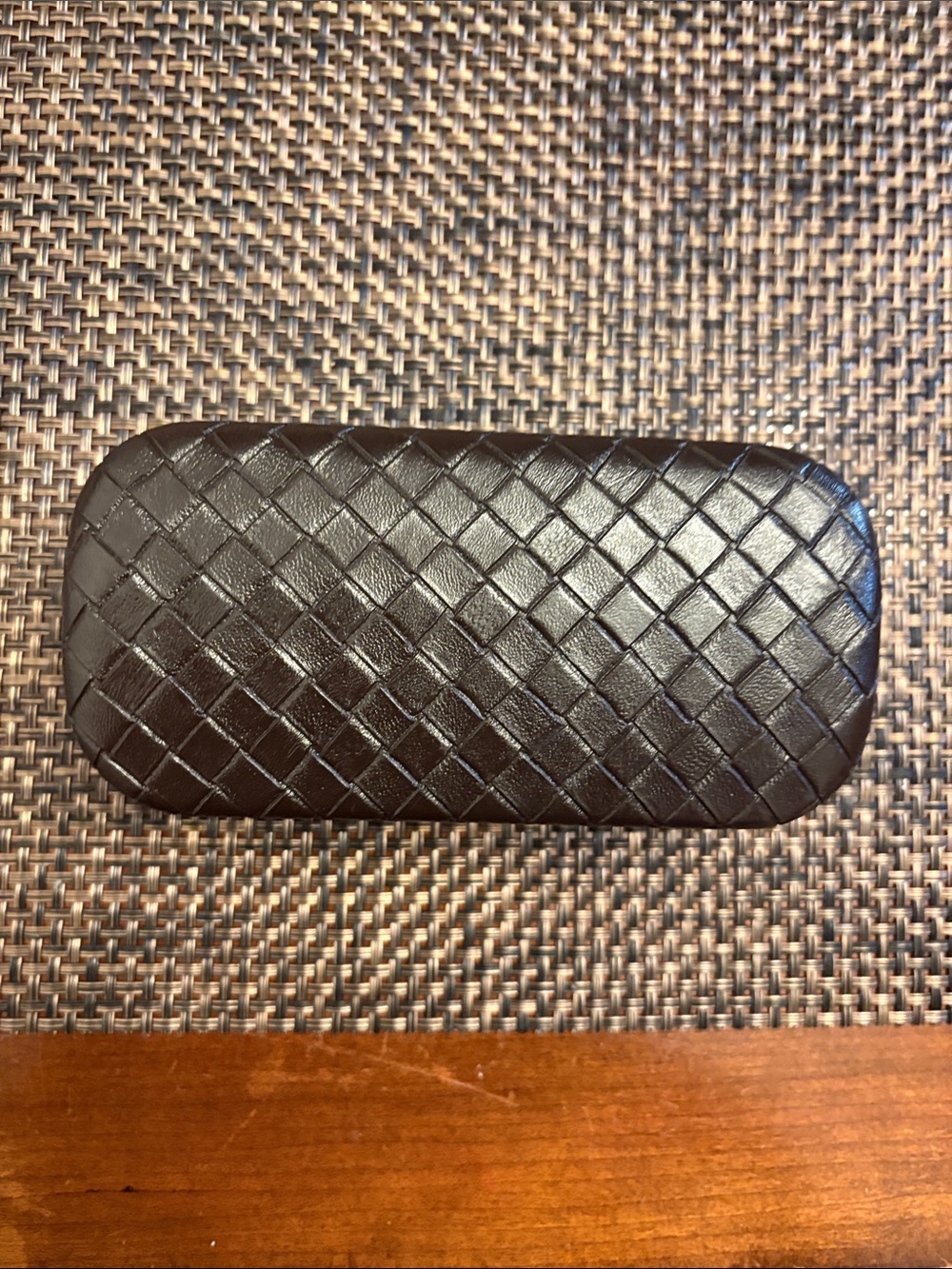 Bottega veneta Intrecciato dark brown Leather sunglasses case